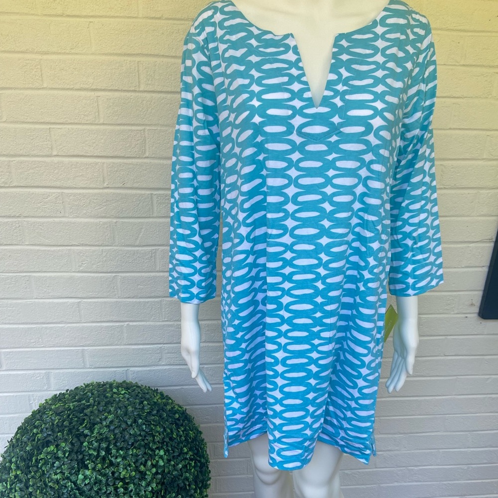 Cute turquoise 100% cotton dress